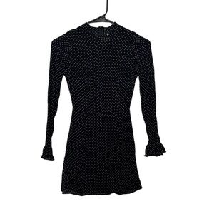 Reformation Black and White Polka Dot Fox Dress Size 0